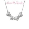 8mm Four Leaf Clover Heart Freshwater Pearl Pendant Necklace for Women