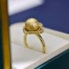 Designed 18K Yellow Gold Ring, Sparkling Natural Pearl Ring