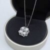 8mm Four Leaf Clover Heart Freshwater Pearl Pendant Necklace for Women