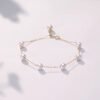 18K Gold Akoya Tin Cup Pearl Necklace Bracelet