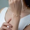 18K Gold Akoya Tin Cup Pearl Necklace Bracelet