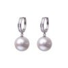 New 925 Silver 12-13mm Freshwater Pearl Round Earrings