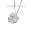 8mm Four Leaf Clover Heart Freshwater Pearl Pendant Necklace for Women