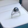 Tahitian Black Pearl S925 Diamond Elegant Ring