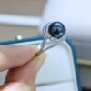 Tahitian Black Pearl S925 Diamond Elegant Ring