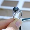 Tahitian Black Pearl S925 Diamond Elegant Ring