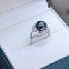 Tahitian Black Pearl S925 Diamond Elegant Ring