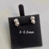 S925 4-5mm Freshwater Pearl With CZ Earrings Studs