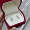 S925 4-5mm Freshwater Pearl With CZ Earrings Studs