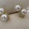 S925 4-5mm Freshwater Pearl With CZ Earrings Studs