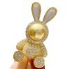 10-11mm Gold South Sea Pearl Rabbit Charm Brooch