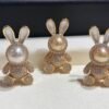 10-11mm Gold South Sea Pearl Rabbit Charm Brooch
