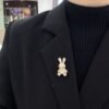 10-11mm Gold South Sea Pearl Rabbit Charm Brooch