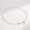 14K Butterfly Charm OT Buckle Chain Freshwater Pearl Necklace
