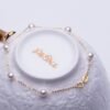 18K gold  4-5mm Seasalt Starry Pearl Tin Cup Bracelet for Girl