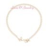 14K Butterfly Charm OT Buckle Chain Freshwater Pearl Necklace