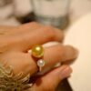 Roe Dolph Pearl Ring for Women Dainty Silver Pearl Rings Vintage White Round Pearl Ring