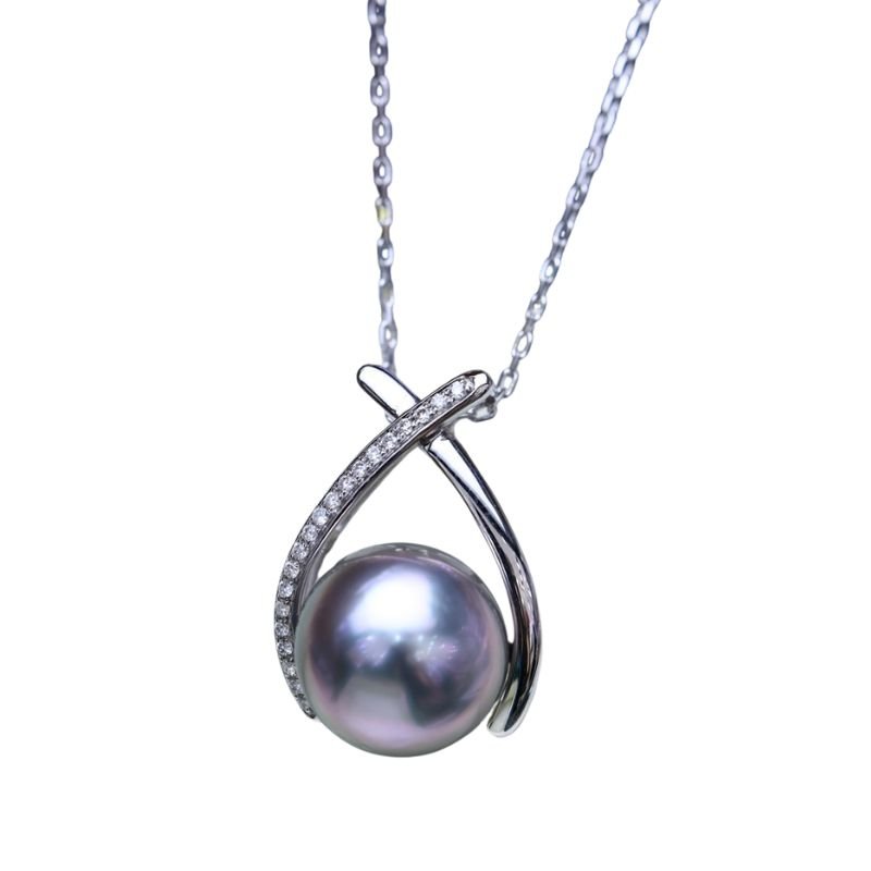 9-10mm Fashion Tahitian Black Pearl Necklace