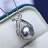 9-10mm Fashion Tahitian Black Pearl Necklace