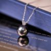 9-10mm Tahitian Pearl Pendant Necklace Adjustable Necklace in 925S