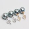 6mm Natural Gray Tahitian Pearl Stud Earrings – 18K Yellow Gold – Luxury Gift