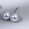 6mm Natural Gray Tahitian Pearl Stud Earrings – 18K Yellow Gold – Luxury Gift