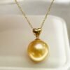 erya  Pearl Jewelry 10-11mm High Luster Single South Sea Golden Pearls Pendant