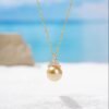 erya 10-11mm High Luster Single South Sea Golden Pearls Pendant for women