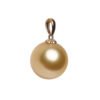 erya 9-10mm Golden South Sea Pearl Pendant Diamond 925 Yellow Gold Pendant Necklace Jewerly
