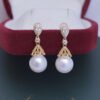 Laisi Earrings Art Deco Stud Wedding Earring Set Solid Gold Women Handmade Custom Earrings