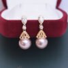 Laisi Earrings Art Deco Stud Wedding Earring Set Solid Gold Women Handmade Custom Earrings