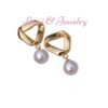 Pearl Drop Gold Earrings Round Freshwater Pearl, Birthstone, Bridal Jewelry, Birthday Gift For Wife