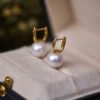 Elegant S925 Freshwater Pearl 10-11mm Studs Earrings for Women