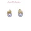 Elegant Freshwater Pearl Heart Stud Earrings – S925 Silver