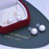 S925 FreshWater Pearl Bright Light Bulb Fine Microflaw Nail Ear Studs Earrings