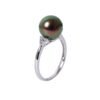 18K Peacock Green Tahitian Pearl Ring – Aurora Glow |9–10mm