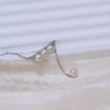 6-7MM Akoya Saltwater Pearl 18K White Gold Balance Beam Diamond Necklace