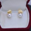Elegant Freshwater Pearl Heart Stud Earrings – S925 Silver