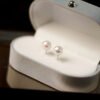 18K gold freshwater pearl stud earrings 6.5-7mm with nucleus-free Earrings