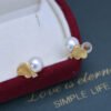 Elegant Freshwater Pearl Heart Stud Earrings – S925 Silver