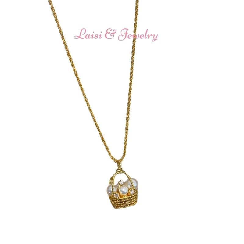 Elegance in Bloom: Freshwater Pearl Flower Basket Pendant