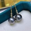 New Tahitian Pearl Drop Hoop Earrings for Women