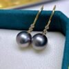 New Tahitian Pearl Drop Hoop Earrings for Women