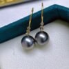New Tahitian Pearl Drop Hoop Earrings for Women