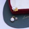 Elegant Freshwater Pearl Heart Stud Earrings – S925 Silver