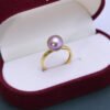 Purple 9-10mm Freshwater Edison Pearl Ring in 925 Silver Sterling for Women