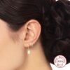Pearl Drop Earrings Women Vintage 925 Silver Irregular Pearl Earrings Silver Gold