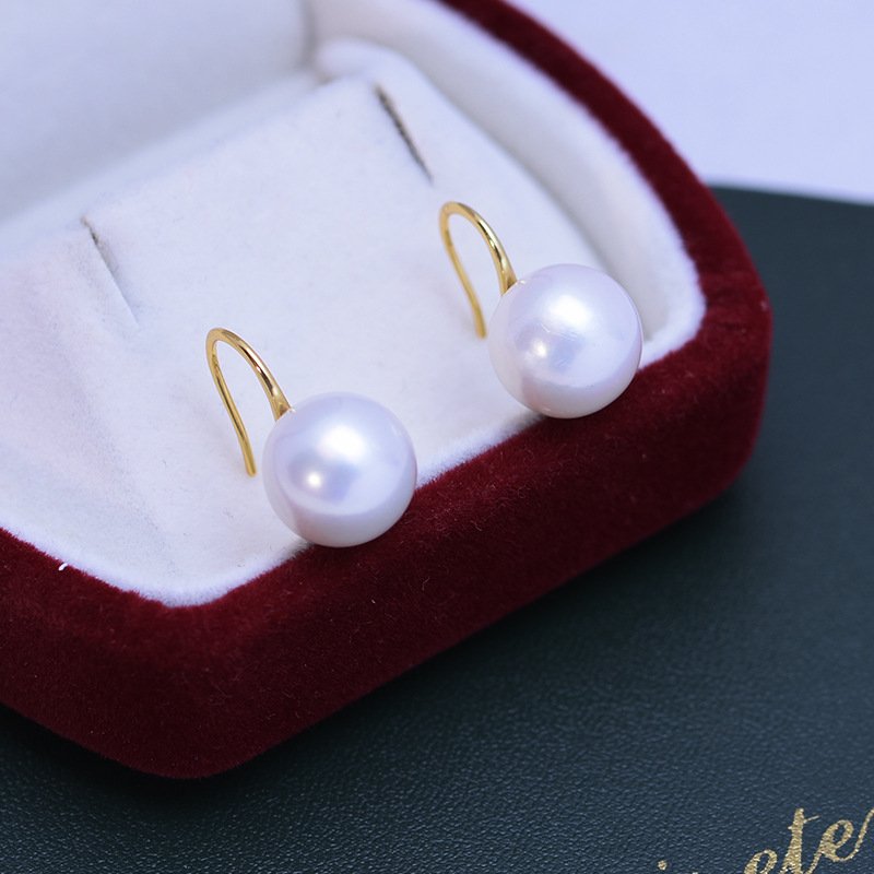 Fashion Silver Pearl Drop Earrings for Women – 10-11mm Classic Dangle Jewelry
