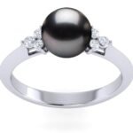 Black Freshwater Little Princess Pearl Ring