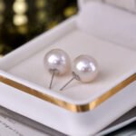 13-14mm Classic Freshwater Pearl Stud Earrings - image 2